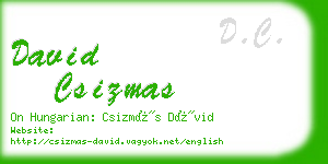 david csizmas business card